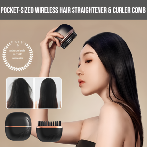 Pocket-Sized Wireless Hair Straightener & Curler Comb Portable Wireless Hair Straightening Comb Hair Styling Tool