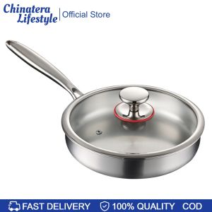 316 Stainless Steel Frying Pan Non-Stick Universal Steak Cooking Pot for Omelette Pancake Steak