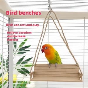 SKONHED with Chain Bench-Style Bird Swing Birdcage Decoration Funny Parrot Hanging Bed Durable Creative Parrot Swing Toy Birdcage Accessories