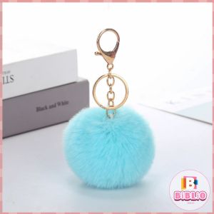 BIBLIO Simple Versatile Plush Keychain Pendant Female Style Imitation Rex Rabbit Fur Ball Schoolbag Student Cute Keycha