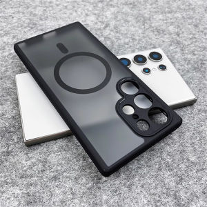 Luxury Frosted Clear For Magsafe Magnetic Phone Case For Samsung S26 S25 Edge S24 FE S23 Plus S22 Ultra Wireless Charging Cover