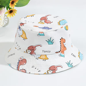 Mũ Nón Bucket Cotton Cho Bé Hình Khủng Long