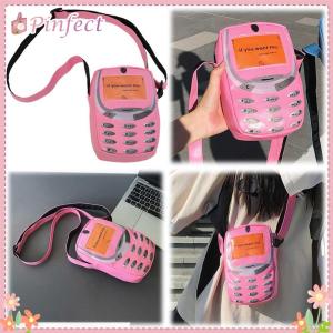 Phone Shape Crossbody Bag 3D Mobile Phone Shape Purse Adjustable Strap PU Stylish Phone Pouch Zip Closure Chic Hobo Bag