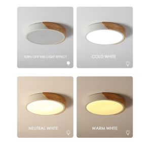 YHLAMP LED Wood Edge Lighting Modern Ceiling light Living Room Household Lighting Bedroom Living Room Lamp Nordic Home Decor Lighting