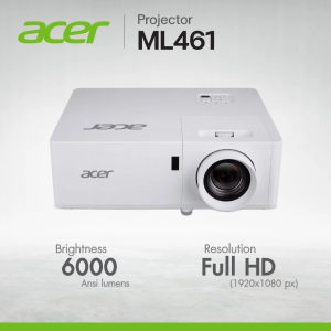 Acer ML461 Projector โปรเจคเตอร์ 6000 Ansi Lumens Full HD 1080p (สำหรับห้องประชุมใหญ่/ห้องเรียน/ออฟฟิศ สู้แสง ร้านอาหาร คาเฟ่ ดูบอล ออกใบกำกับภาษีได้ ประกันศูนย์ 3 ปี)