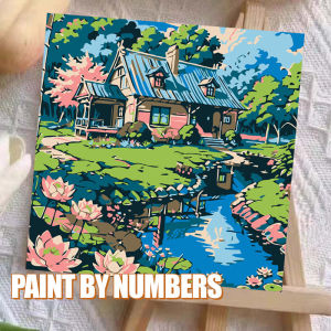 [20x20] Paint By Number Painting By Numbers Kit DIY Digital Lukisan Canvas Seri G Scenery Pemandangan Landscape
