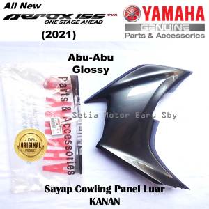 Cover Cowling Sayap Panel Luar Kanan Abu Abu Glossy All New Aerox Asli Original Yamaha Surabaya