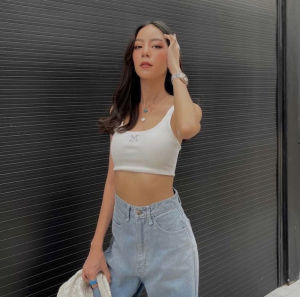 Crop Tank Top (พร้อมส่ง) Knit Spandex เสื้อกล้ามครอปผ้า Merge Official