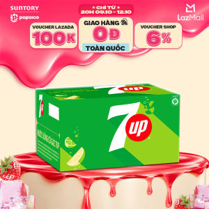 Thùng 24 Chai Nước Ngọt Giải Khát Có Gaz 7Up (390ml/chai)