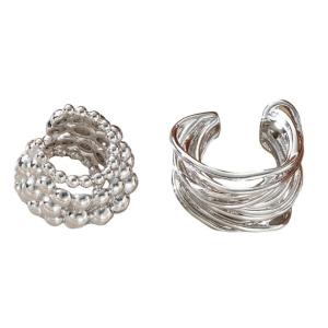 2pcs Fashionable Layer Bead Drop Earrings with Intricate Wire Work for Trendy Women Who Love Retro Accessories