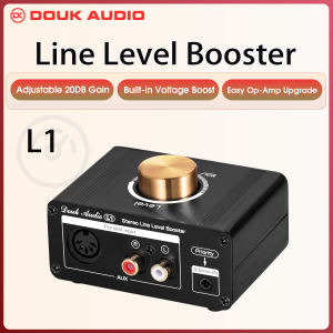 Douk Audio L1 Mini Stereo Line Level Booster Audio Signal Amplifier HiFi Digital Preamp Volume Control for Phone TV Audio Player