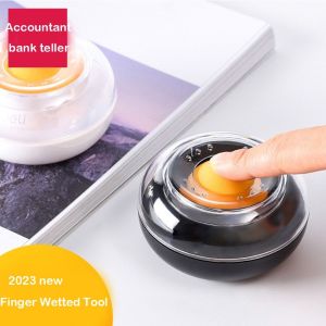 TEWUB Professional Ball Bearing Bank Teller Treasurer Round Case Office Casher Finger Wetted Tool Accounting Wet Hand Device Money Counting Tool Finger Wet Device
