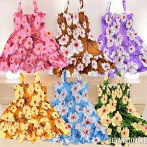 6pcs (6-12 months old) Rapples smocking dress for babies (random colors)