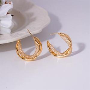Fashionable Ring Gift s925银针独特金属圆圈耳环 年新款潮小众设计感高级耳圈女夏季