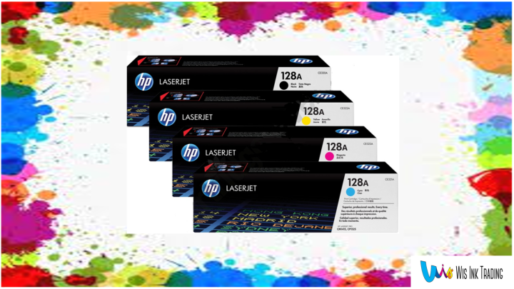 HP 128A BLACK,CYAN,YELLOW,MAGENTA, ORIGINAL TONER CARTRIDGE BUNDLE ...