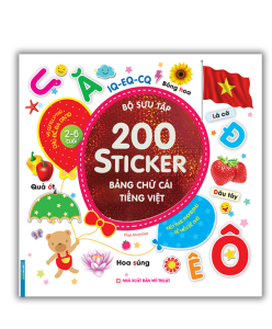 sách - combo 3c 200 sticker bảng chữ cái tiếng việt + tiếng anh + bé làm quen với môn toán