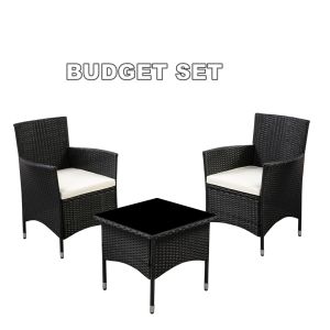 IPRO Outdoor Rattan Sofa Garden Outdoor Table and Chair Set  Balcony Sofa Rotan Set Meja Kerusi Outdoor Kerusi Rotan Taman