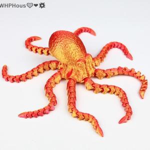 WP💓💛💖 3D Printed Articulated Octopus Poseable Tentacles Desk Toy PLA Sculpture For Kid Jointed Body Decorative Toy