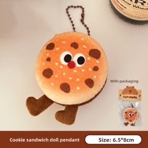 DOWNA Dễ thương dây chuyền búp bê ăn uống hài hước Đồ nhồi bông Món tráng miệng Móc khóa búp bê bánh mì Phim hoạt hình Trang trí ba lô Cô gái