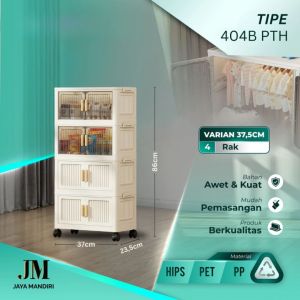 Lemari Pakaian Plastik Lemari Susun 2 Pintu Panjang 375cm dan 47cm Warna Putih Tipe 401C - AA121