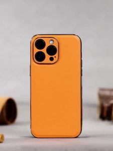 Cowhide Leather Phone Case for 15 12 11 13 14 Pro Max 15Pro Plus Luxury Plating Full Protection Back Cover