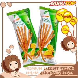BISKITOP - VEGETABLE STICK 50g Biskuit Anak Dewasa Enak Renyah Biscuit Stik Rasa Sayuran Keju