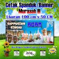Spanduk Banner Cappucino Cincau & Boba Ukuran 100 cm x 50 cm. 