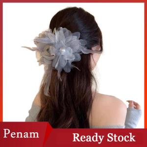 [PAM] French Feather Flower Clip Women Sweet Shark Clip Hair Accessories