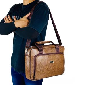 Tas Selempang Laptop 14" Inch Polo Amstar Bahan kulit PU Leather Tas Kantor