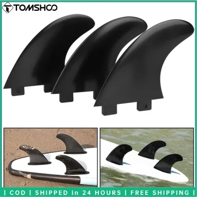 TOMSHOO 3 ชิ้น FCS กระดานโต้คลื่นหางน้ำ Fin Set ซ้ายกลางขวา Surf อุปกรณ์เสริมไนลอนใยแก้วพลาสติก