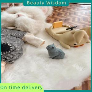 Beauty Wisdom 1 12 Dollhouse Imitation Sheepskin Plush Rug Model Dollhouse Bedroom Living Room Floor Mat Decoration Doll House Accessories
