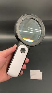 JMH Magnifying Glass with Light Handheld Large Magnifying Glass 18LED Cold and Warm Light with 3 Modes Illuminated Lighted Magnifier for Seniors Reading Coins Jewelry