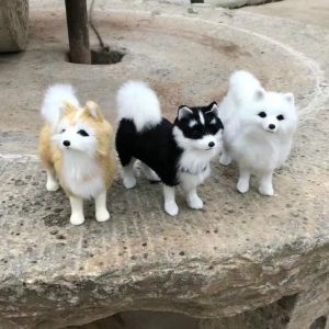 YUEFENG Lifelike Cute Husky Plush Toy Dog Model Animal Simulated Dog Stuffed Doll Simulation Dog Decoration Lifelike Dog Plush Toy Home Decor