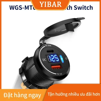 YIBAR MAOHONG Xe sạc Ổ cắm 4 cổng kép TypeC kép USB sạc nhanh không thấm nước Power Adapter cho Xe thuyền điện thoại máy tính bảng