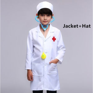 Doctor Costume for Kids Nurse Costume Role Play Doctors Overall Uniform With Toy Set