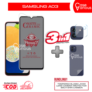 Tempered Glass Samsung A03 Anti Gores Spy Matte Privacy Free Camera Lesn dan Skin Carbon