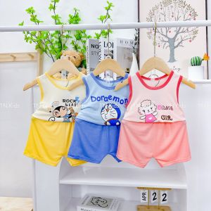 [SET 3] Bộ quần áo sát nách mùa hè cho bé từ 6 - 16kg Chất liệu cotton mềm thoáng mái kháng khuẩn thấm hút mồ hôi tốt