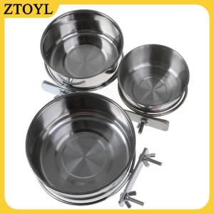 ZTOYL Bát treo cho thú cưng Bát lồng đựng thức ăn cho chim và mèo bằng thép không gỉ