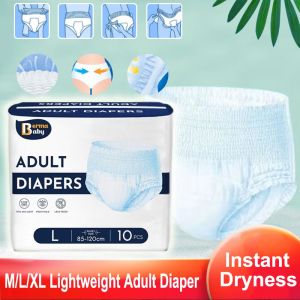 M/L/XL Lightweight Adult Diaper (10pcs/1pack) Adult Pull-up Diaper Breathable High Absorption Leak-Proof Adult Pull-Up Pant