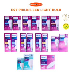[3 Year Warranty] PHILIPS LED E27 Screw Light Bulb All Type Warm White Cool Daylight
