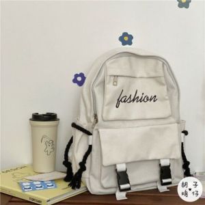 Large Capacity Fashion Backpack Casual canvas School Travel Laptop Bag for women men no chain