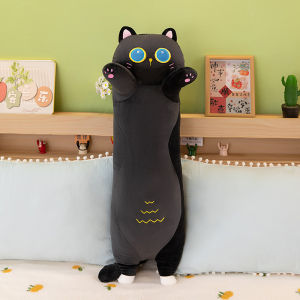 AODUOYAYA Long Cat Plush Pillow to hug Cute Kitty Body Pillows hotdog pillow long for Kids adult room decoration