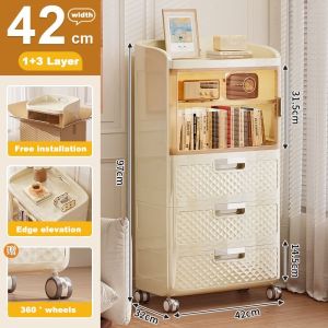 Plastic Storage Cabinet Portable Drawer Cabinet With Wheel Living Room Snack Storage Cabinet