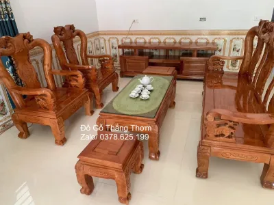 bàn ghế gỗ xoan ta hàng đẹp như ảnh phòng khách phòng ngủ
