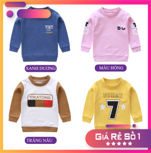 Áo thu đông bé gái bé trai Linkcard chất cotton da cá đẹp nhiều màu ATD5