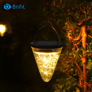 Brifit Outdoor Solar Light Hanging Pendant Light Solar Garden Hanging Light LED Lamp Beads Automatic Light Sensor Switch Ip55 Waterproof Suitable for Garden Terrace Yard (White Light/Warm Light)