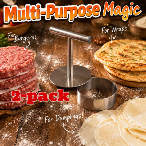 Stainless Steel Burger Patty Press Manual Hamburger Maker Non-Stick Round Cake Mold Dumpling Wrapper Tool Kitchen Cooking Accessory