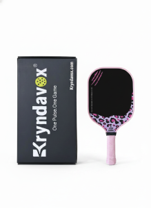 (COD)kryndavox Professional-grade double-sided Pickleball T700 carbon fiber Pink Panther racket 16mm thick with frosted surface protective side strips and a large racket face