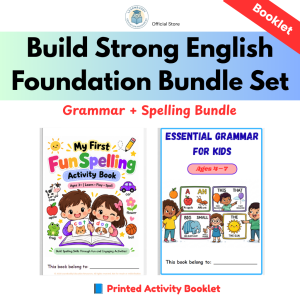 LearnBuddy Build Strong English Foundation Bundle Set Grammar + Spelling Bundle Printed Activity Booklet Ages 3-7