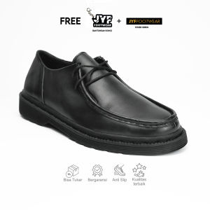 JYF - Grand Black Sepatu Oxford Pria Formal Kantor Kerja Kuliah Kondangan Pantofel